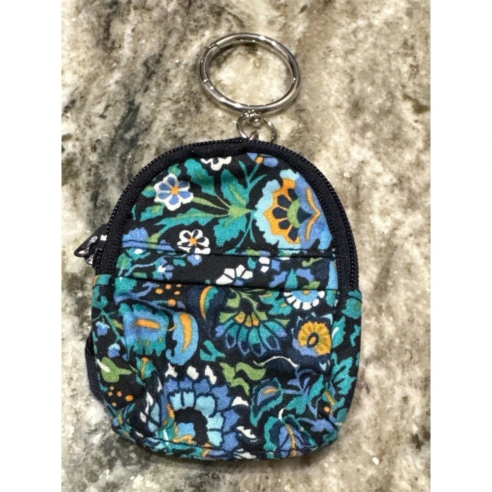 Vera Bradley Bitty‎ Backpack Keychain Bag Charm Jazzy Blooms pattern NWOT blue